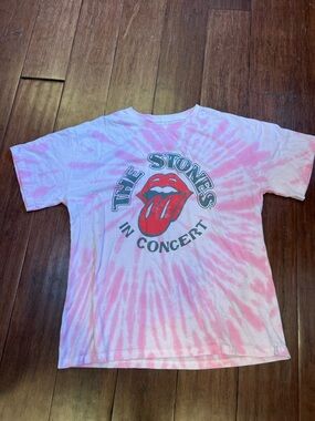 Rolling Stones Graphic Tee - Pink Tie Dye